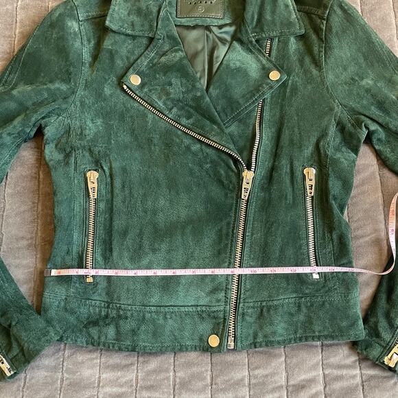 Blank NYC Suede Moto Jacket in Emerald Green size S - Picture 5 of 10